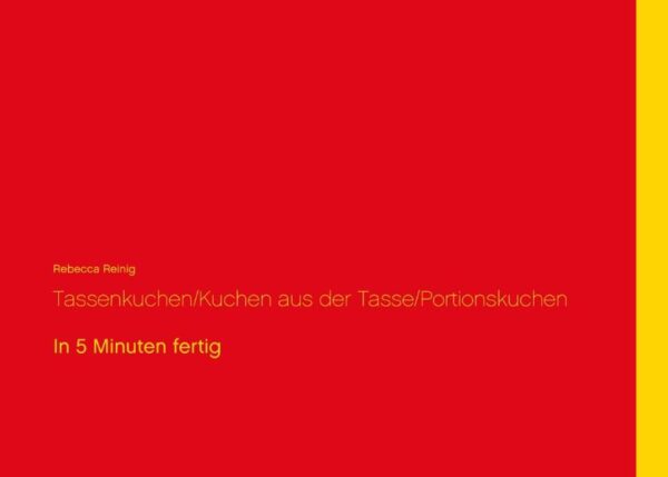 Das Buch enthält Anleitungen zum "Backen" von 17 verschiedenen Tassenkuchen, die in der Mikrowelle zubereitet werden. So ist es möglich in 5-8 Minuten einen leckeren Kuchen auf dem Tisch zu haben. Nuss-Nougat-Creme Kuchen, Schokoladen-Nuss-Kirsch Kuchen, Apfel-/ Bananen Kuchen, Käse-Quark Kuchen, Früchte Kuchen, Nuss-/ Mandel Kuchen, Kokos Kuchen, Erdbeer-Sahne Kuchen, Schokolinsen Kuchen, Kirchwasser Kuchen, Rum Kuchen, Whiskey-Kirch Kuchen, Zartbitter-Rum-Kirch Kuchen, Cola (Rum) Kuchen, Eierlikör Kuchen, Gelee / Marmeladen Kuchen