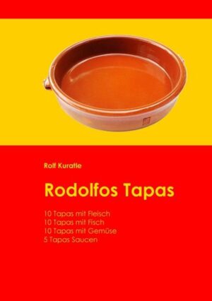 Das Spezielle an Rodolfos Tapas-Rezeptebuch ist die sehr klare und einfache Beschreibung, von den Zutaten bis zur Zubereitung. Dank präziser Angaben zu Mengen, Zeiten und Zutaten kann jeder Kochbegeisterte die Tapas sozusagen garantiert zubereiten. Der Autor hat die Rezepte vielfach ausprobiert und dabei bis ins Detail dokumentiert und optimiert. Ein wichtiger Mehrwert des Buches liegt in der Vorstellung eines passenden spanischen Top-Weines zu jedem Rezept. Aus dem Keller des Autors und somit auch selbst getestet. Also alles authentisch. Mehr Sein als Schein: Der praktische Nutzen liegt bei diesem Buch im Vordergrund. Es ist zum Kochen gemacht und nur für das. Deshalb ist es als kompaktes DIN A5 Ringbuch gebunden, damit es neben jedem Kochherd Platz hat. Und die 80 Seiten sind dick und abwischbar. Trotzdem sind alle 35 Rezepte vom Autor selbst bebildert. Tapas sind typische kulinarische Spezialitäten aus Spanien. Sie haben eine lange Tradition und sind heute so beliebt wie nie. Deshalb werden sie auch ausserhalb Spaniens in der Gastronomie und im Privaten immer öfter zubereitet. Tapas sind Häppchen. Man kann sie, wie ursprünglich vorgesehen, als Vorspeise servieren. Oft werden sie aber heute als ganze, grosse Mahlzeit für möglichst viele Gäste gekocht. Rodolfos Tapas sind alles traditionelle spanische Tapas aus den verschiedenen Regionen des Landes. Also einfach und spanisch bodenständig. Keine verrückten nouvelle cuisine Rezepte. Dafür mit originalen spanischen Zutaten, aber so ausgewählt, dass diese auch ausserhalb Spaniens im guten Supermarkt zu kaufen sind. Das Buch ist gegliedert in je 10 Tapas-Rezepte mit Fleisch, Fisch und Gemüse. Als Zugabe gibt es noch 5 Tapas-Saucen dazu. "Rodolfos Tapas" ist erhältlich im Online-Buchshop Honighäuschen.