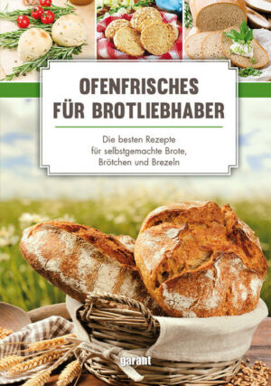 Herzhaftes Bauernbrot, deftiges Landbrot, knuspriges Ciabatta oder dunkles Roggenbrot, Kornspitz, Milchbrötchen, Mohnhörnchen oder Sesambrezeln, schon bei dem Gedanken wird es jedem warm ums Herz. Wir haben für Sie 100 herrliche Rezepte gesammelt und ausprobiert. Alle Rezepte sind übersichtlich zusammengestellt, durchgehend mit farbigen Abbildungen versehen und Schritt für Schritt erklärt. Ein ausführlicher Ratgeberteil, der viele Tipps und Tricks verrät, garantiert den Erfolg. Gutes Gelingen und viel Spaß beim Kochen und Genießen. "Ofenfrisches für Brot-Liebhaber - Die" ist erhältlich im Online-Buchshop Honighäuschen.