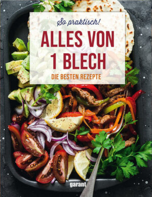 Keine Lust auf aufwendige Zubereitungen und massenhaft Abwasch nach dem Kochen? Mit den Rezepten in diesem Kochbuch ist das alles kein Problem mehr! Fleisch, Fisch oder Gemüse werden einfach aufs Backblech oder in die Fettpfanne gegeben und der Ofen erledigt den Rest. So lassen sich ganz unkompliziert komplette Menüs aus dem Ofen zaubern. Wie wäre es beispielsweise mit feinem Lachsfilet auf grünem Spargel, einer leckeren Fajitafüllung vom Blech oder Ofenkäse auf einer saftigen Tomatenvariation? Und natürlich dürfen auch Desserts und Snacks vom Blech nicht fehlen. Ob knusprige Crumbles, Pfannkuchen vom Blech oder aromatische Bratäpfel  hier findet sich wirklich für jeden etwas. Guten Appetit und viel Spaß beim Ausprobieren! "Alles von 1 Blech" ist erhältlich im Online-Buchshop Honighäuschen.