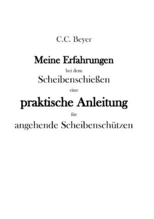 Honighäuschen (Bonn) - Der Nachdruck des 1844 erschienenen Büchleins von C.C.Beyer über seine Erfahrungen beim Scheibenschießen ist der zweite Teil einer in loser Folge erscheinenden Edition historischer Texte zur Schießpraxis in deutschen Schützenvereinen der Zeit vor 1900. Den ersten Teil der Edition bildet der Nachdruck von Heinrich Kummer verfassten und des 1862 erschienenen Buches Der praktischen Büchsenschütze (ISBN 978-384-826-429-2). Man findet hier eine ganze Reihe von Dingen, die auch heute noch für den Vorderlader-Schützen von Interesse und von Nutzen sind, zumindest dann, wenn er gepflasterte Rundkugeln verwendet. Nach Beyers Erfahrungen von 1844 waren Kugeln, von denen etwa 30 Kugeln und 45 Kugeln ein (bayerisches) Pfund wiegen würden, besonders geeignet für das Scheibenschießen. Umgerechnet entspricht das Kugeln mit Durchmessern zwischen 12,8mm (.504") und 14,6mm (.577"), was genau der Bereich ist, der heute von vielen Vorderlader-Schützen bei Entfernungen größer als 50m als optimal für die gepflasterte Rundkugel angesehen wird. Und viele Probleme, über die auch heute noch unter Schützen heiß und erbittert diskutiert werden, wurden schon vor 1844 genau so kontrovers diskutiert. Das fängt an mit der Qualität und Körnung des Pulvers und endet längst nicht bei der Frage, ob nach jedem Schuss gewischt werden soll oder nicht. Das Buch erlaubt auch interessante Einblicke in das Innenleben der damaligen Vereine. Und manches Problem von Damals ist auch heute noch aktuell, so z.B. die Frage, wer für einen Posten im Vorstand geeignet ist und wie vorzugehen ist, um dauerhaft Nachwuchs für den Schießsport zu sichern.
