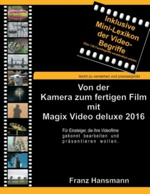 Honighäuschen (Bonn) - Magix Video deluxe 2016 bietet für die Videonachbearbeitung alles, um auch als Laie professionelle Ergebnisse zu erzielen. Tauchen Sie ein in die Welt der Videobearbeitung und lassen Sie sich mitreißen von der Vielfalt der kreativen Möglichkeiten. Dieses Buch zeigt Ihnen anschaulich und Schritt für Schritt, wie Sie Ihre Filme auf dem PC schneiden, betiteln, nachvertonen und mit Effekten ausstatten. Auch fortgeschrittene Anwender werden in diesem Buch noch so manches Neue entdecken. Machen Sie aus Ihren Videos einen Film, der Sie und Ihre Zuschauer begeistern wird.