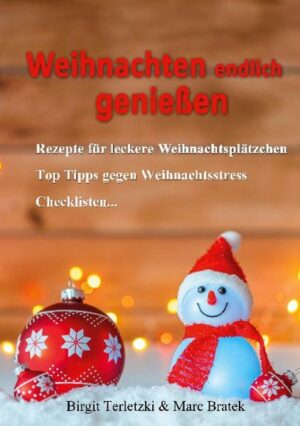 Alle Jahre wieder holt uns der Weihnachtswahnsinn ein. Doch damit ist jetzt Schluss! In diesem Buch werden Ihnen Tipps und Impulse für eine gelassenere (Vor)weihnachtszeit an die Hand gegeben. Neben Checklisten zur optimalen Planung aller Weihnachtsvorbereitungen wird hier auch ganz konkret auf die eigenen Erwartungen eingegangen. Denn oft entsteht der Stress dadurch, dass man selbst viel zu hohe Erwartungen an sich und die anderen stellt. Neben einem konkreten Zeitplaner gibt es hier auch Rezepte für leckere und gesunde Weihnachtsplätzchen. Ganz nach dem Motto weniger ist mehr. "Weihnachten endlich genießen" ist erhältlich im Online-Buchshop Honighäuschen.