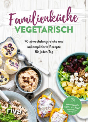 Vegetarische Familienküche leicht gemacht! Sie ernähren sich bereits vegetarisch, möchten ein fleischloses Gericht pro Woche einführen oder sind einfach auf der Suche nach neuen, gesunden Rezepten für die ganze Familie? Dann ist dieses Kochbuch von Influencerin Susi von @susasrezepte genau das Richtige für Sie. Die vielfältigen Rezeptideen sind unglaublich lecker, unkompliziert, immer familientauglich und begeistern alle Kinder. Ob schnelle Rezepte, die sich auch im hektischen Berufs- oder Familienalltag leicht zubereiten lassen, Meal-Prep-Ideen zum Vorkochen, Kleinigkeiten für zwischendurch, Snacks für unterwegs oder Fingerfood für Partys - hier ist für jeden Geschmack etwas dabei. Von Salaten und Suppen über Eintöpfe und Aufläufe bis hin zu Pasta- und Pfannengerichten und Desserts: Mit diesem Rezeptbuch verwöhnen Sie Ihre Familie kulinarisch stressfrei und im Handumdrehen!