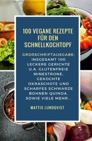 Großschriftausgabe - Für leichtere Lesbarkeit optimiert Leckere Gerichte aus dem Schnellkochtopf? Wenn Sie auf der Suche nach einer schnellen und einfachen Möglichkeit sind, Ihre Gäste mit zauberhaften Gerichten aus dem Schnellkochtopf zu verwöhnen, sind Sie hier genau richtig. Enthält unter Anderem: Kartoffelbrei mit Knoblauch Haferbrei mit Pfirsich Glutenfreies Polenta Leckere Käsenudeln Einfacher Reis mit Erbsen und viele mehr...