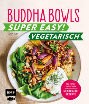 So schmeckt Glück! Bunter Schüsselgenuss für eine ausgewogene, gesunde vegetarische Ernährung! Auf den Speisekarten angesagter Lokale sind sie mittlerweile ein Muss: Buddha Bowls machen nicht nur glücklich und zufrieden, sondern sind noch dazu richtig gesund. Die ausgewogene Zusammenstellung aus Kohlenhydrat-, Fett- und Proteinquellen versorgt den Körper mit allem, was er braucht, um Kraft zu tanken. Mit "Buddha Bowls - Super Easy! - Vegetarisch "geht dies nun noch schneller und unkomplizierter. Die über 50 vegetarischen Rezepte bieten eine bunte, abwechslungsreiche Mischung an warmen und kalten Bowls, inspiriert aus aller Welt. Viele gesunde Zutaten, Aromen und unterschiedliche Texturen fügen sich in den Bowls zu einem harmonischen Ganzen zusammen. "Buddha Bowls  Super easy!  Vegetarisch" ist erhältlich im Online-Buchshop Honighäuschen.