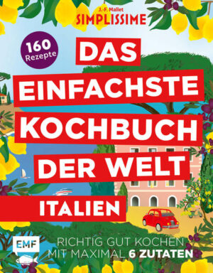 - Noch nie war italienisch kochen so einfach - dank der erfolgreichen Simplissime-Methode - Über 160 geniale Rezepte mit maximal 6 Zutaten - ohne lästige Einkaufsorgien und mit Erfolgsgarantie selbst für Einsteiger - Klassiker und moderne Gerichte aus