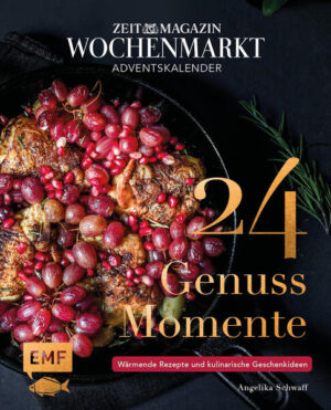 Der Genuss-Adventskalender für Leser*innen von ZEITWochenmarkt Perforierte Seiten auftrennen und köstliche Überraschungen entdecken: 24 winterliche Rezepte für eine entspannte Adventszeit Begleitende Werbekampage in ZEIT Magazin Wochenmarkt und DIE ZEIT Reichweite: DIE ZEIT: 2,14 Mio. Leser*innen ZEIT Online: 15,3 Mio. Leser*innen UNIQUE USER Bisher über 80.000 verkaufte Wochenmarkt-Bücher Social-Media-Reichweite: @zeitmagazin Instagram: 470.000 @zeitmagazin_wochenmarkt Instagram: 34.000 Follower