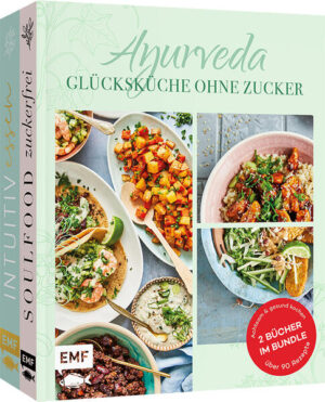 90 ayurvedische und zuckerfreie Rezepte mit Wohlfühlfaktor Köstlicher Schlemmereien ohne schlechtes Gewissen für ein natürliches und gesundes Essverhalten Aktuelle Forschungsergebnisse und Expertenwissen der Ayurveda Spezialistin Dr. Dania Schumann Ausstattungshinweis: 2 Bücher im Bundle