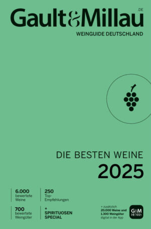 Unverzichtbar für alle Genießer*innen: Der Gault&Millau führt durch die Welt der besten deutschen Weine Über 6.000 verkostete Proben: Expert*innen empfehlen 700 verschiedene Weingüter mit Topweinen Tolles Extra: 20.000 Weine und 1.300 Weingüter digital in der App