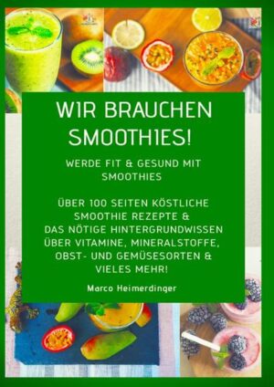 Wir brauchen Smoothies! Werde fit & gesund mit Smoothies. Auf über 100 Seiten erwarten Dich über 30 köstliche & gesunde Smoothie Rezepte. Du wirst nicht nur fit & gesund durch Smoothies, sondern Du bekommst auch das nötige Hintergrundwissen über Vitamine, Mineralstoffe, Frucht- und Traubenzucker, Obst- und Gemüsesorten, Ballaststoffe & Eiweiß. Du wirst Deinen Körper besser kennenlernen. Über den Autor Marco Heimerdinger Mein Name ist Marco Heimerdinger und ich bin Gründer von Feinschmeckerkompass. Die Liebe am Essen, das kreieren neuer Gerichte und Rezepte ist eine Leidenschaft von mir. Aber nicht nur das Essen an sich, sondern auch das Hintergrundwissen über unseren Körper und die tollen Lebensmittel, die wir auf unserem Planeten haben, faszinieren mich. Ich möchte Dir mein Wissen und meine Rezepte weitergeben. Wichtig finde ich auch sich die Zeit für das Kochen und Essen zu nehmen, um sich noch mehr Lebensqualität zu schenken! Viel Spaß beim Weiterbilden und Guten Appetit Dein Marco Heimerdinger