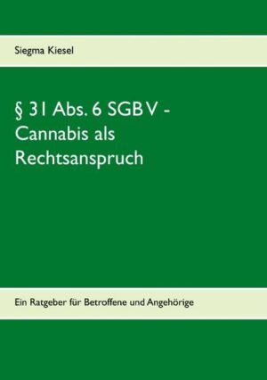 Honighäuschen (Bonn) - Bei dem Titel handelt es sich um einen Ratgeber für Schwerkranke, die die Kostenübernahme für Cannabis begehren. In dem Buch wird daher die aktuelle Urteilsprechung angeschnitten, und der Teil der Begrifflichkeiten erklärt, die für das Verfahren notwendig sind. Darüber hinaus wird der Werdegang eines anonymisierten Verfahrens gegen die Krankenkasse gezeigt. (A4 Großformat)