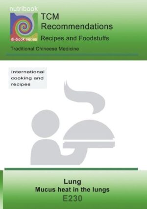 di-book - nutritional counseling after TCM syndromes - Diet recommendations, recipes and food supplements for supporting the therapy. The recipes help you to cook tasty dishes. All recipes with cooking instructions, calorie indications and description of the effect. The foods are shown in categories recommended, yes, little and no and help you to orientate if your own recipes should be cooked.