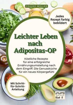 Bist du auf der Suche nach einer leckeren und gesunden Möglichkeit, dein Leben nach einer Adipositas-Operation zu verändern? Dann haben wir genau das Richtige für dich! Unser Kochbuch "Leichter Leben nach Adipositas-OP" bietet leckere Rezepte für eine erfolgreiche Ernährungsumstellung nach der Operation. Wir wissen, wie schwierig es sein kann, nach einer Operation die richtige Balance zwischen Genuss und Gesundheit zu finden. Deshalb haben wir 40 einzigartige Rezepte entwickelt, die nicht nur unglaublich lecker sind, sondern auch alle wichtigen Nährstoffe enthalten, die der Körper braucht. Von aromatischen Gemüsegerichten bis hin zu herzhaften Eintöpfen - jedes unserer Gerichte entführt dich in eine Welt voller Geschmackserlebnisse und unterstützt dein neues Körpergefühl. Und das Beste? Wir haben zu jedem Rezept eine Schritt-für-Schritt-Anleitung erstellt, damit du immer genau weißt, was zu tun ist. Und damit du dir ein noch besseres Bild von unseren Gerichten machen kannst, haben wir jedes Rezept farbig illustriert. Mach dich also bereit für eine kulinarische Reise in ein gesünderes Leben und probiere unsere leckeren Rezepte noch heute aus!