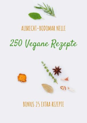 Sie möchten vegan leben, dann haben Sie hier 250 kreative Rezepte die jeden verzaubern. Gehen Sie auf eine köstliche, kulinarische Reise, die Ihnen dieses Kochbuch offenbaren wird. Von der Vorspeise über Suppen und Hauptspeisen, das Backen und Grillen, bis hin zum leckeren Dessert. Bei 250 Rezepten, ist für jeden etwas dabei. Das, was ich Ihnen mit diesem Kochbuch geben werde, sind köstliche vegane Gerichte. Ob Sie nun ein alter Vegan-Profi sind oder kürzlich erst in das vegane Leben eingetaucht sind, Sie werden merken, Vegan sein ist ein Abenteuer, auf das man sich jeden Tag erneut einlassen muss. Rezepte finden, das ist nicht immer einfach und wenn man fündig geworden ist, sollten sie möglichst auch noch schmecken.