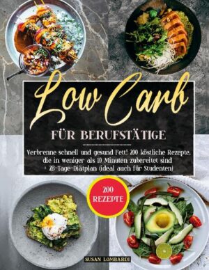 Das Kochbuch mit 200 kohlenhydratarmen Rezepten, speziell ausgewählt für Arbeiter und Studenten, die überschüssiges Fett verbrennen und wieder in Form kommen wollen! Willst du abnehmen oder dein Gewicht halten und dabei weiterhin super leckere und gesunde Gerichte essen, die dich nicht hungrig lassen? Wenn die Antwort Ja lautet, habe ich das, wonach du suchst! Dieses Kochbuch gibt dir einen Überblick über die Vorteile einer kohlenhydratarmen Ernährungsweise und zeigt dir alle Tricks, um alte, schlechte Gewohnheiten aufzugeben. Mit 200 Rezepten, die für dich entwickelt und ausgewählt wurden, bietet dir dieses Kochbuch eine breite Auswahl an kohlenhydratarmen Rezepten, ohne dass du auf irgendwelche Zutaten verzichten musst: vom Frühstück bis zum Abendessen mit Fisch, Fleisch, veganen und vegetarischen Rezepten und sogar den beliebten Desserts. Die kohlenhydratarme Ernährungsweise ist ein echter Booster für deine Gesundheit, denn sie fördert nicht nur die Fettverbrennung, sondern senkt auch das Diabetes-Risiko und erhöht dank der leichten Kost die tägliche Energie. Schreckst du jedes Mal zurück, wenn du eine Diät beginnst, weil du keine Ergebnisse siehst? Du hast keine Zeit oder kein Geld, um anspruchsvolle und raffinierte Gerichte zuzubereiten? Dank dieses Rezeptbuchs ist Zeit kein Thema mehr, denn die Rezepte in diesem Kochbuch sind einfach und superschnell und in wenigen Minuten fertig. Dieses Kochbuch ist perfekt für dich, wenn: - du nicht viel Zeit zum Kochen hast, aber trotzdem eine reichhaltige und gesunde Ernährungsweise möchtest