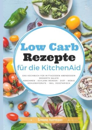 Mit der Universalküchenmaschine unbeschwert genießen und dabei überflüssige Pfunde verlieren. In diesem Kochbuch finden Sie Low-Carb Rezepte für leckeres Mittagessen und Abendessen, genussvolle Desserts, sowie gesunde Salate mit wenig Kohlenhydraten. Die Gerichte sind alltagstauglich und enthalten detaillierte Nährwertangaben. Die Rezepte sind geeignet für die KitchenAid* - *Bei der Bezeichnung "KitchenAid" handelt es sich um eine eingetragene Marke der Firma WHIRLPOOL PROPERTIES US. Der Verfasser des Buches steht in keiner geschäftlichen Beziehung zum Unternehmen. Inhaltsverzeichnis: Low Carb Mittagessen Rezepte: Blumenkohl Sushi mit Lachs Schollenfilet mit Spitzkohl-Gemüse und Steinpilzen Crespelle mit Tomaten-Hack-Füllung Brokkoli-Auflauf mit Speck-Käsespätzle Pikante Pfannkuchen-Roulade Zucchini-Cheddar-Puffer mit Tomaten-Kräuterquark Vegetarische Gemüsepastete mit Champignons Blumenkohl-Cheese Kürbisgnocchi mit Salbeibutter Überbackenes Wurzelpüree mit Mandelhaube Low Carb Abendessen Rezepte: Chicken Cordon bleu Gefüllte Auberginen-Röllchen im Speckmantel Feurige Wurst-Kohl-Pfanne Kürbisspaghetti mit Hähnchengeschnetzeltem und buntem Gemüse Puten-Piccata mit Kapern-Sahne-Soße Gyros-Gratin Knusperpizza Margherita Eiernudeln mit Spinat-Käse-Soße Avocado Frittata mit Cocktailtomaten Veggie-Burger mit Petersilienwurzel-Patties Low Carb Salat: Chicorée-Salat mit Orangen und gerösteten Pinienkernen Weißkohl-Salat mit Koriander und Roquefort Fenchelsalat mit Äpfeln und Knusperspeck Low Carb Desserts: Saftiger Rhabarber-Buttermilch-Mandelkuchen Erdbeer-Macadamia-Soufflé Johannisbeer-Biskuitrolle