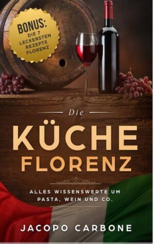 La dolce Vita: "Die Küche Florenz" Das Kochbuch für die Lebensart aus Florenz Wer kennt nicht den Begriff "la dolce vita" und denkt sofort an die großen italienischen Städte wie Florenz mit seinen kulinarischen Spezialitäten, dem Klima und der tollen Landschaft. Mit dem Wissen rum um Pasta, Wein und alles was die Lebensfreude aus Florenz ausmacht, werden Sie in jeder Gesellschaft zum Mittelpunkt. Nicht nur dann, wenn es um gutes Essen und die Florenzer Lebensart geht. Erfahren Sie alles über die vielen Pastasorten und deren Unterschiede und Spezialitäten. Lassen Sie sich nichts mehr vormachen wenn es rund um den Weinbaun in und Weine aus Florenz geht. Neben unverzichtbaren Fun Facts, Beispielen, Geschichten und vielen nützlichen Tipps für den Restaurantbesuch gibt es als Bonus die 7 wirklich beliebtesten und besten Rezepte für die Gerichte, mit denen Sie in jedem Italien-Koch-Wettbewerb ganz vorne landen würden. Wie wäre es mal einfach die Bewunderung Ihrer Gäste geniessen zu können. Viel Spass beim Lesen und Nachkochen.