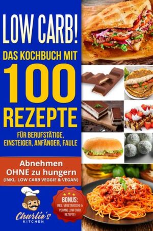 Low Carb! - Abnehmen OHNE zu hungern (inkl. Diätplan) Was erwartet Sie in diesem Buch? (ACHTUNG: Zusammenfassung in nur EINEM SATZ) Wer sich die Artikelbeschreibung komplett ersparen möchte, für diejenigen versuche ich mein Buch in einem Satz zusammenzufassen: Sie machen eine Diät OHNE ES ZU MERKEN, bzw. OHNE AUF IHRE GEWOHNTEN GERICHTE VERZICHTEN ZU MÜSSEN! Für diejenigen, die eine ausführlichere Anleitung wünschen, werde ich in diesem Text eine knappe Einführung in meinem Buch schenken. Wie bereits angedeutet, bekommen Sie hier genau die Kochrezepte serviert, die Sie in der Regel vermeiden sollten, jedoch in einer gesunden Variante, wo diese ohne Konsequenzen verzehrt werden können. Sie machen quasi „keine Diät“ und können z.B. trotzdem von einer Gewichtsreduktion profitieren und, oder Muskulatur aufbauen, genauso können Sie sich auch einfach nur gesund ernähren, ohne dadurch auf irgendeiner Art und Weise darunter zu leiden. Genau deswegen habe ich dieses Buch geschrieben, denn hier bekommen Sie ALLE GERICHTE die Sie in einer Diät„nicht essen dürfen“ jedoch in einer GESÜNDEREN Variante auf einem Silber Tablet, bzw. innerhalb eines E-Book, oder Taschenbuch serviert. Welche Rezepte kommen vor? (Beispiele)? (BONUS: Es sind auch VEGETARISCHE & VEGANE Gerichte vorhanden!) Brote, Brötchen, Baguette-Sandwiches Eierkuchen, Pfannkuchen, Pancakes, Crêpes Haselnuss Crème, Marmelade (Aufstriche) Flammkuchen Pizza Frikadellen Lahmacun (Türkische Pizza) Döner (Kebab Sandwich) Gyros Pita Pasta, Gnocchi Lasagne Kartoffelpuffer Double BIG Hamburger, Pommes Mexico, Asia, China Küche Süßspeisen: z.B. karamelisierte Mandeln, Pudding, Milchreis Karamel / Joghurt / Milchschokolade (Ersatz für sehr bekannte Schokoriegel-Sorten) Tiramisu, Ice Cream Torten Herzlichst, Ihr Charlie’s Kitchen