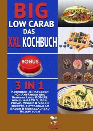 BIG Low Carb! - Abnehmen OHNE zu hungern (inkl. Diätplan) Was erwartet Sie in diesem Buch? (ACHTUNG: Zusammenfassung in nur EINEM SATZ) Wer sich die Artikelbeschreibung komplett ersparen möchte, für diejenigen versuche ich mein Buch in einem Satz zusammenzufassen: Sie machen eine Diät OHNE ES ZU MERKEN, bzw. OHNE AUF IHRE GEWOHNTEN GERICHTE VERZICHTEN ZU MÜSSEN! Für diejenigen, die eine ausführlichere Anleitung wünschen, werde ich in diesem Text eine knappe Einführung in meinem Buch schenken. Wie bereits angedeutet, bekommen Sie hier genau die Kochrezepte serviert, die Sie in der Regel vermeiden sollten, jedoch in einer gesunden Variante, wo diese ohne Konsequenzen verzehrt werden können. Sie machen quasi „keine Diät“ und können z.B. trotzdem von einer Gewichtsreduktion profitieren und, oder Muskulatur aufbauen, genauso können Sie sich auch einfach nur gesund ernähren, ohne dadurch auf irgendeiner Art und Weise darunter zu leiden. Genau deswegen habe ich dieses Buch geschrieben, denn hier bekommen Sie ALLE GERICHTE die Sie in einer Diät„nicht essen dürfen“ jedoch in einer GESÜNDEREN Variante auf einem Silber Tablet, bzw. innerhalb eines E-Book, oder Taschenbuch serviert. Welche Rezepte kommen vor? (Beispiele)? (BONUS: Es sind auch VEGETARISCHE & VEGANE Gerichte vorhanden!) Brote, Brötchen, Baguette-Sandwiches Eierkuchen, Pfannkuchen, Pancakes, Crêpes Haselnuss Crème, Marmelade (Aufstriche) Flammkuchen Pizza Frikadellen Lahmacun (Türkische Pizza) Döner (Kebab Sandwich) Gyros Pita Pasta, Gnocchi Lasagne Kartoffelpuffer Double BIG Hamburger, Pommes Mexico, Asia, China Küche Süßspeisen: z.B. karamelisierte Mandeln, Pudding, Milchreis Karamel / Joghurt / Milchschokolade (Ersatz für sehr bekannte Schokoriegel-Sorten) Tiramisu, Ice Cream Torten Herzlichst, Ihr Charlie’s Kitchen