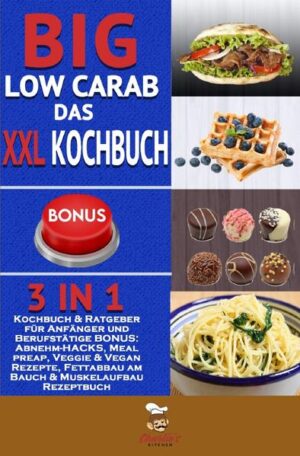 BIG Low Carb! - Abnehmen OHNE zu hungern (inkl. Diätplan) Was erwartet Sie in diesem Buch? (ACHTUNG: Zusammenfassung in nur EINEM SATZ) Wer sich die Artikelbeschreibung komplett ersparen möchte, für diejenigen versuche ich mein Buch in einem Satz zusammenzufassen: Sie machen eine Diät OHNE ES ZU MERKEN, bzw. OHNE AUF IHRE GEWOHNTEN GERICHTE VERZICHTEN ZU MÜSSEN! Für diejenigen, die eine ausführlichere Anleitung wünschen, werde ich in diesem Text eine knappe Einführung in meinem Buch schenken. Wie bereits angedeutet, bekommen Sie hier genau die Kochrezepte serviert, die Sie in der Regel vermeiden sollten, jedoch in einer gesunden Variante, wo diese ohne Konsequenzen verzehrt werden können. Sie machen quasi „keine Diät“ und können z.B. trotzdem von einer Gewichtsreduktion profitieren und, oder Muskulatur aufbauen, genauso können Sie sich auch einfach nur gesund ernähren, ohne dadurch auf irgendeiner Art und Weise darunter zu leiden. Genau deswegen habe ich dieses Buch geschrieben, denn hier bekommen Sie ALLE GERICHTE die Sie in einer Diät„nicht essen dürfen“ jedoch in einer GESÜNDEREN Variante auf einem Silber Tablet, bzw. innerhalb eines E-Book, oder Taschenbuch serviert. Welche Rezepte kommen vor? (Beispiele)? (BONUS: Es sind auch VEGETARISCHE & VEGANE Gerichte vorhanden!) Brote, Brötchen, Baguette-Sandwiches Eierkuchen, Pfannkuchen, Pancakes, Crêpes Haselnuss Crème, Marmelade (Aufstriche) Flammkuchen Pizza Frikadellen Lahmacun (Türkische Pizza) Döner (Kebab Sandwich) Gyros Pita Pasta, Gnocchi Lasagne Kartoffelpuffer Double BIG Hamburger, Pommes Mexico, Asia, China Küche Süßspeisen: z.B. karamelisierte Mandeln, Pudding, Milchreis Karamel / Joghurt / Milchschokolade (Ersatz für sehr bekannte Schokoriegel-Sorten) Tiramisu, Ice Cream Torten Herzlichst, Ihr Charlie’s Kitchen