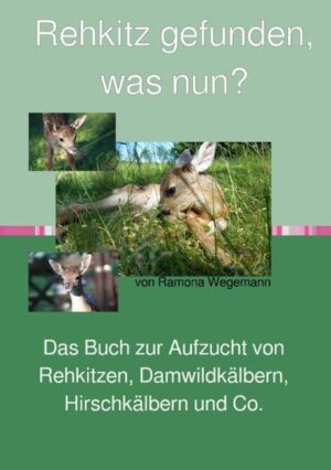 Honighäuschen (Bonn) - Rehkitz gefunden, was nun? Dieses Buch richtet sich an alle Interessierte, aber vor allem an diejenigen, die ein Rehkitz oder Wildkalb gefunden haben und nun Rat hinsichtlich der korrekten Aufzucht suchen. Was alles zu beachten ist, damit die Aufzucht gelingen kann, das finden Sie in diesem Buch. Auch Tierärzte finden in diesem Buch hilfreiche Tipps, wenn der empfindliche Patient Hilfe braucht. Von bewährten Medikamenten bis zur Kastration, werden praxisnah Erfahrungen aufgezeigt. Das Buch zur Aufzucht von Rehkitzen, Damkälbern, Hirschkälbern und Co