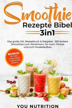 ? Fit mit Smoothies  mit mehr Power Richtung Wohlfühlgewicht ? Gesund und entspannt Abnehmen! Variationen ohne Ende  Magst du den Genuss von frischen Zutaten?  Gesund und trotzdem genauso lecker?  Als gesunde Power zum Abnehmen?  Mit sättigenden Smoothies zum Wohlfühlgewicht? Smoothies für mehr Fitness und zum Muskelaufbau?  Vielleicht zum Frühstück als gesunden Start in den Tag auch mit Smoothie Bowls?  Als 30 Tage Abnehm Challenge? Du erhältst von mir, absolut die besten gesunden und leckersten Smoothie Rezepte und die perfekte Lösung mit dieser Smoothie Bibel 3in1 XXL Rezeptbuch & Ratgeber + 30 Tage Challenge + Bonus in einem! Erhalte Einblicke in das wundervolle Land der gesunden Ernährung mit vielen abwechslungsreichen Smoothie Rezepten: ? Unkomplizierte Zutaten (leicht & simpel zu finden und preiswert) ? Die Geheimnisse der Smoothie Abnehm Power ? Sättigende Smoothie Rezepte ? Smoothies für mehr Fitness und Muskelaufbau ? Smoothies gegen Heißhunger ? Zuckerfreie und Laktosefreie Smoothie Rezepte ? Superfood Smoothies, Grüne Smoothies und Detox Rezepte ? Vegane Smoothie Rezepte ? Vielseitig einsetzbar und immer passend ? Praktisch, einfach und abwechslungsreich ? 30 Tage Abnehm Challenge ? Für jeden Geschmack etwas dabei ? Smoothie Bowls und vieles mehr Greife zu den wenigen Zutaten die nötig sind und zaubere Dir Dein Geschmackserlebnis! Mit nur einem Klick hast Du jetzt die Möglichkeit, in die Welt der leckeren Smoothie Power zu reisen! Sinne wecken  Emotionen loslassen  Pure Energie und Motivation "Smoothie Rezepte Bibel 3in1" ist erhältlich im Online-Buchshop Honighäuschen.