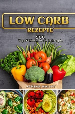 500 Tage Low Carb Rezepte. Sie wollen auf Kohlenhydrate verzichten, um mal wieder etwas für Ihre Figur zu tun. Sie wollen abends Low Carb Gerichte zubereiten, ohne das Gefühl zu haben, auf etwas verzichten zu müssen. Ein toller Nebeneffekt wird der leichtere Schlaf sein, welcher dank der leichteren Lebensmittel eintreten wird. LOW CARB - REZEPTE FÜR DIE TRAUMFIGUR Sie wollen Einblicke in die Low Carb Ernährung erhalten und sich abends ohne Kohlenhydrate ernähren? Sie erhoffen sich, durch die leichte Küche abends, einen besseren und erholsameren Schlaf zu haben? Sie wollen abends frisch und bewusst kochen, um etwas Gutes für Ihre Gesundheit zu tun.