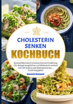 Cholesterin senken Kochbuch Mit der richtigen Ernährung den Cholesterinspiegel senken, Krankheiten wie Herz-Kreislauferkrankungen vermeiden und deutlich gesünder leben! 111 leckere und gesunde Rezepte zum Nachmachen. ★ Sie wollen gesünder leben? ★ Eine Ernährungsumstellung ist genau das Richtige für Ihren Alltag und Wohlbefinden? ★ Pommes, viel Fleisch und Burger: Sie möchten Ihren Cholesterinspiegel auf gesunde Weise verbessern? ★ Haben Sie Lust, die richtigen Rezepte zu finden und auszuprobieren? ★ Möchten Sie erfahren, worum es sich bei dem Cholesterin überhaupt handelt? Dann ist das „Cholesterin senken Kochbuch“ genau die richtige Wahl für Sie! Hier finden Sie bis zu 111 Rezepte, die nicht nur gesund, sondern auch lecker sind! Diese helfen Ihnen auf einfachem Weg, Ihren Cholesterinspiegel zu verbessern!