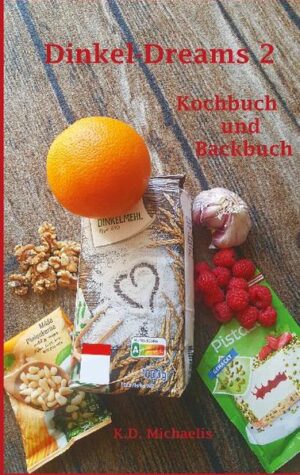 Dinkel-Dreams 2 ist der zweite Band des kombinierten Koch- und Backbuchs mit über 50 leckeren Dinkel-Rezepten aus den Bereichen: Brote und Brötchen Hauptgerichte und Snacks Kuchen und Torten Süße Kleinigkeiten Wie auch bereits im ersten Band dieser Reihe sind wichtige Begriffe, die für das Gelingen der Rezepte unbedingt beachtet werden müssen, auch dieses Mal wieder fettgedruckt. Als Beispiel: Ist das Wasser für den Hefeteig nicht lauwarm, kann der Teig nichts werden. Je nach Rezept muss Butter oder Margarine manchmal weich oder kalt sein und genauso wichtig ist es, bei wieviel Grad und auf welcher Schiene der Kuchen für wie lange gebacken werden muss. Ebenfalls bewährt und deshalb auch im zweiten Teil der Dinkel-Dreams so zu finden, sind etliche Rezepte, die ineinandergreifen. Als Beispiel: Die selbstgemachten Butterkekse und die selbstgebackenen Spekulatius lassen sich prima auch für den Boden des schnellen Käsekuchens und des Zitrus-Cheesecakes verwenden und außerdem passen sie perfekt zur Espresso-, Baileys- oder Spekulatius-Creme. Natürlich könnt Ihr die Kekse (oder die Dinkel-Pasta) auch kaufen. Aber wer möchte, findet eben auch die entsprechenden Rezepte gleich mit in diesem Buch. Bleiben einmal Nudeln übrig, kann man daraus beispielslweise Schinkennudeln machen oder - im Falle des Quark-Öl-Teiges der Pizza - am Folgetag aus dem Teigrest kleine, saftige Focaccia-Brote frisch herstellen. Diese kann man entweder ohne oder mit Belag backen, oder wenn sie abgekühlt sind zu leckeren Snacks weiterverarbeiten - wie die Südtiroler Focaccia oder die Griechische Variante. Daneben gibt es 3 verschiedene Arten von Pesto zum Selbermachen, die entweder mit Pasta serviert werden können - oder auch als Pesto-Brot-Duo. So braucht man nichts wegzuwerfen oder tagelang das Gleiche zu essen und kann stattdessen aus Resten ganz einfach tolle, neue Gerichte zaubern, die dann in aller Regel auch noch kaum Zeit benötigen. Eine Win-Win-Situation für alle