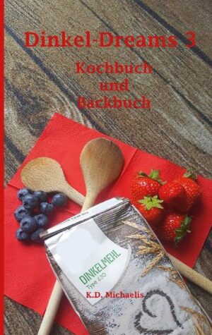 Dinkel-Dreams 3 ist bereits der dritte Band meines kombinierten Koch- und Backbuchs mit 33 leckeren Dinkel-Rezepten aus den Bereichen: - Hauptgerichte und Snacks - Kuchen und Torten - Süße Kleinigkeiten Wie auch bereits in den Vorgänger-Bänden dieser Reihe sind wichtige Begriffe, die für das Gelingen der Rezepte unbedingt beachtet werden müssen, auch dieses Mal wieder fettgedruckt. Als Beispiel: kalte Zutaten sind Gift für Hefeteig und lassen ihn nicht aufgehen. Zwei der Themenschwerpunkte in Dinkel-Dreams 3 bilden selbstgemachte Kartoffel-Gnocchis und Backrezepte mit Honig. Kartoffel-Gnocchi brauchen immer etwas Mehl zur Bindung des Teigs. In meinem Fall natürlich Dinkelmehl. Es finden sich jedoch verschiedene Zubereitungsmöglichkeiten für die Gnocchi. So gibt es auch Rezepte mit Kartoffelmehl für glutenfreie Gnocchi mit Parmesan oder solche mit Basilikum. Auch eine besonders schnelle Zubereitungsmethode stelle ich gerne vor - ebenso wie eine Vielzahl von kompletten Hauptgerichten mit Kartoffel-Gnocchi. So richtig ausgetobt habe ich mich auch bei den cremigen Cupcake- und Kuchen-Rezepten, von denen etliche mit frischen Früchten (wie z.B. Äpfel, Erdbeeren, Blaubeeren, Himbeeren, Pflaumen, Zwetschgen) und leckerem Honig gemacht werden. Bei so vielen wirklich schmackofatzigen Rezepten kann ich mich beim besten Willen nicht entscheiden, was mein Lieblingsrezept in diesem Band ist. Vielleicht ja die saftige Schokoladen-Himbeer-Tarte oder doch die Schoko-Cupcakes mit Erdbeer-Tiramisu. Allerdings sind die mindestens so unwiderstehlich wie die Mandarin-Orangen-Cupcakes mit Himbeer-Kuss. Ich fürchte, Ihr werdet sie alle selbst ausprobieren müssen, um Eure eigenen Favoriten zu küren!