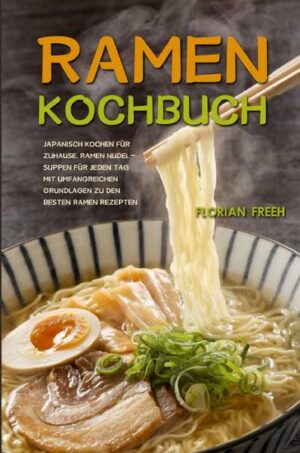 Ramen, die beste der japanischen Nudeln. Vielleicht haben Sie sie schon ein paar Mal in den Supermarktregalen gesehen - gute Instant-Ramen In diesem Buch erfahren Sie alles, was Sie über die einzigartige japanische Ramen-Suppe wissen müssen. Hier erfahren Sie im Detail, was Sie für jede Art von Ramen-Suppe benötigen! Wenn Sie schon immer einmal eine so genannte BOWL-Suppe kochen wollten, dann sind Sie hier genau richtig. Wir haben auch an Vegetarier und Veganer gedacht. Es ist für jeden etwas dabei für alle! In diesem Sinne kann ich nur sagen: Nimm dir eine Schüssel und schlürfe deine selbstgemachte Ramen-Suppe!