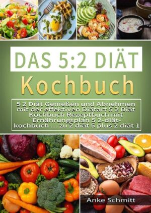 5:2 Diät Kochbuch für Anfänger 150 leckere Rezepte in unter 20 Minuten! Der perfekte Einsteiger-Guide in die effektive 5:2 Diät inklusive Einführung und vielen wertvollen Tipps und Tricks für den Start. Sie möchten effektiv und nachhaltig Gewicht verlieren? Sie möchten schlank bleiben - ohne Jo-Jo-Effekt? Sie sind auf der Suche nach schnellen Rezepten, die richtig lecker sind? Sie möchten Ihre Diät einfach und unkompliziert im Alltag umsetzen? Sie möchten auf gesundem Weg abnehmen? Dieser umfassende Rezept-Ratgeber in die 5:2-Diät ist der ideale Einstieg für alle, die effektiv, einfach und vor allem gesund und nachhaltig ihr Gewicht reduzieren möchten. Das Besondere an dieser Abnehmmethode: Die 5:2-Diät wurde von Frauen für Frauen entwickelt - ursprünglich, um das Brustkrebs-Risiko zu senken. Fest steht, dass vor diesem Hintergrund eine völlig neue und unkomplizierte Ernährungsweise entstand, die sich immer und überall umsetzen lässt - zu Hause, im Büro, mit Familie oder sogar im Urlaub. Mit nur zwei moderaten Fastentagen pro Woche gelingt es auch Ihnen, endlich Ihr Wunschgewicht zu erreichen und die Traumfigur langfristig zu halten. Sogar das Schlemmen kommt bei dieser innovativen Methode nicht zu kurz. Denn: Abnehmen und Genießen schließen sich bei der 5:2-Diät nicht aus! Die 150 schnellen und einfach nachkochbaren Rezepte in diesem Buch sind der beste Beweis dafür.