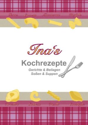 In meinem Kochbuch findest du einfache Rezepte, die man so im alltäglichen Leben braucht. Von Gerichten und Beilagen bis hin zu Soßen und Suppen. Du kannst dir also ein eigenes drei Gänge Menü zusammenstellen. Die Rezepte sind auch für diejenigen mit wenig Kocherfahrung geeignet. Diese einfache Hausmannskost bringt Kindheitserinnerungen von Omas oder Mamas Essen zum Vorschein! "Ina's Kochrezepte" ist erhältlich im Online-Buchshop Honighäuschen.