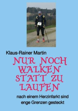 Honighäuschen (Bonn) - Klaus-Rainer Martin war bis zum Jahresende 2010 über 33 Jahre lang passionierter Langstreckenläufer (Marathon, 100-Kilometer-Läufe und mehr). Bei einem Silvesterlauf am 31.12.2010 in Hamburg ereilte ihn genetisch bedingt ein Herzinfarkt. Seitdem trägt er fünf Stents in den Herzkranzgefäßen und kann nicht mehr seinem Sport nachgehen. Schweren Herzens hat er sich vom Laufsport verabschieden müssen. Aber sein Arzt hat ihm empfohlen, zu walken, soweit die Füße tragen. In dem Buch Nur noch walken statt zu laufen - nach einem Herzinfarkt sind die Grenzen eng gesteckt beschreibt er, wie er sich mit dieser Situation abgefunden hat, und er beschreibt Lauf-Veranstaltungen, an denen er als Walker teilnehmen kann und Veranstaltungen, welche nur für Walker, Nordic-Walker und Marschierer organisiert werden. Das vorliegende Buch schließt sich damit an das Buch Expeditionen an die Grenzen des Ichs  Er- und Bekenntnisse eines mittelmäßigen Langstreckenläufers nahtlos an und möchte all denen etwas Mut machen, die so wie Klaus-Rainer Martin das Laufen aufgeben mussten und nur noch walken können, oder die aufgrund gesundheitlicher Einschränkungen etwas für ihre Gesundheit und ihr Wohlbefinden tun wollen oder müssen. Es müssen nicht gleich extrem lange Strecken sein, wie sie ein ehemaliger passionierter Langstreckenläufer für sich sucht. Aber regelmäßiges Walken bei nahezu jedem Wetter sollte zur täglichen Routine werden. Die Teilnahme an organisierten Veranstaltungen mit ihrer jeweils eigenen Atmosphäre fördert nicht nur Gemeinsamkeit, sondern auch die Motivation, wenn man mal nicht die rechte Lust hat, sich körperlich zu betätigen.