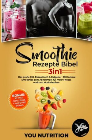 ? Fit mit Smoothies  mit mehr Power Richtung Wohlfühlgewicht ? Gesund und entspannt Abnehmen! Variationen ohne Ende  Magst du den Genuss von frischen Zutaten?  Gesund und trotzdem genauso lecker?  Als gesunde Power zum Abnehmen?  Mit sättigenden Smoothies zum Wohlfühlgewicht? Smoothies für mehr Fitness und zum Muskelaufbau?  Vielleicht zum Frühstück als gesunden Start in den Tag auch mit Smoothie Bowls?  Als 30 Tage Abnehm Challenge? Du erhältst von mir, absolut die besten gesunden und leckersten Smoothie Rezepte und die perfekte Lösung mit dieser Smoothie Bibel 3in1 XXL Rezeptbuch & Ratgeber + 30 Tage Challenge + Bonus in einem! Erhalte Einblicke in das wundervolle Land der gesunden Ernährung mit vielen abwechslungsreichen Smoothie Rezepten: ? Unkomplizierte Zutaten (leicht & simpel zu finden und preiswert) ? Die Geheimnisse der Smoothie Abnehm Power ? Sättigende Smoothie Rezepte ? Smoothies für mehr Fitness und Muskelaufbau ? Smoothies gegen Heißhunger ? Zuckerfreie und Laktosefreie Smoothie Rezepte ? Superfood Smoothies, Grüne Smoothies und Detox Rezepte ? Vegane Smoothie Rezepte ? Vielseitig einsetzbar und immer passend ? Praktisch, einfach und abwechslungsreich ? 30 Tage Abnehm Challenge ? Für jeden Geschmack etwas dabei ? Smoothie Bowls und vieles mehr Greife zu den wenigen Zutaten die nötig sind und zaubere Dir Dein Geschmackserlebnis! Mit nur einem Klick hast Du jetzt die Möglichkeit, in die Welt der leckeren Smoothie Power zu reisen! Sinne wecken  Emotionen loslassen  Pure Energie und Motivation "Smoothie Rezepte Bibel 3in1" ist erhältlich im Online-Buchshop Honighäuschen.
