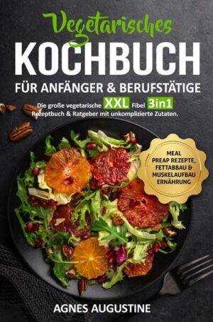 All in One: Die große vegetarische XXL Fibel. Liebe Leser, ich freue mich, dass Sie sich für mein 2in1 Kochbuch & Ratgeber entschieden haben und möchte mich ganz herzlich bei Ihnen bedanken Dieses Buch ist ein Geschenk an alle, die sich mit der vegetarischen Ernährung beschäftigen und keine Lust haben, lange in der Küche zu stehen oder Zutaten suchen zu müssen. Die Zutaten in diesem Buch sind völlig leicht & simpel zu finden und Preiswert. Ohne komplizierte Zubereitungen und dennoch ein Genuss. Diese und weitere Gründe haben mich dazu bewegt dieses Buch zu schreiben und Ihnen diese Informationen als Mehrwert anbieten zu können. Lassen Sie mich eine Einführung mit den wichtigsten Punkten und interessanten Fakten präsentieren. Ob für Singles, oder die ganze Familie, hier ist für jeden etwas dabei. Kleine Einblicke in das Buch, diese Bereiche erwarten Sie •Vegetarische Grundbasics •Vegetarische Ersatzprodukte •Grundrezepte •Gluten-Laktose freie Rezepte •Gesunde „Fast-Food“ Rezepte •Meal-Preap Rezepte Bonusteil: •Muskelaufbau mit veganer Ernährung •Abnehmen ohne Hunger •Ausdauersport •Yoga •Tipps & Tricks Lasse Sie sich überraschen, was dieses magische Buch alles zu bieten hat. In meinem Buch finden Sie mehr als genug Rezepte, die das Leben versüßen und auch ebenfalls für herzhaften Genuss und großartige Gaumenfreuden sorgen. Wir wünschen Ihnen viel Spaß beim Ausprobieren der Rezepte und hoffen Sie können die gewonnene Zeit sinnvoll nutzen. Herzlichst, Ihre Agnes Augustine.