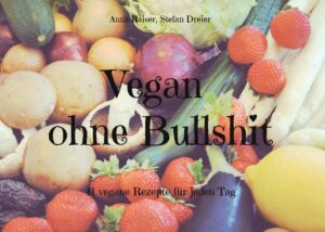 DAS vegane Kochbuch, welches ohne Tofu und anderem Schnickschnack auskommt - eben ohne Bullshit! Mit unserem Kochbuch habt ihr ein gutes Repertoire an veganen Rezepten, die sich ideal in den Alltag integrieren lassen. Vegan ist nicht kompliziert und dies zeigen wir mit unseren einfachen, liebevoll ausgewählten Rezepten. Mit dem Kauf dieses Buches unterstützt ihr gleichzeitig den Gnadenhof "Villa Langohr" südlich von München. Das Ehepaar dort kümmert sich seit über 20 Jahren (!) mit vollem Einsatz um die Tiere. Hier leben neben Eseln auch aufgenommene Pferde und Hunde. Die traumatisierten, alten oder kranken Tiere werden hier liebevoll wieder aufgepäppelt und fit gemacht. Somit können die Tiere in der "Villa Langohr" wieder unbeschwert und frei von Leid leben. 10% der Bucheinnahmen kommen diesem Hof zugute. Mit unserem Kochbuch könnt ihr nicht nur euch und eurer Gesundheit etwas Gutes tun, sondern gleichzeitig auch für einen guten Zweck einstehen.