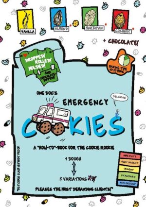 Cookie making made easy: This colourful illustrated work-in-progress book introduces the Cookie Triage System to deal with the cookie emergency as well as the plastic endeavor. Vanilla, chocolate chips, almond, marzipan, coconut - there is something here for the taste of everyone. Also you'll get ace instructions on how to chocolate-dip your creations in couverture. This cute book is bright, colorful, hopelessly positive and it's meant to booster your spirits: Make cookies and don't eat them (all) alone!