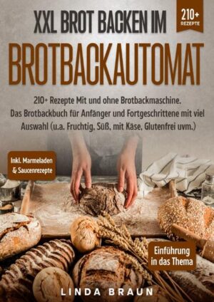 Dieses Brotbackautomat-Rezeptbuch ist voll von köstlichen, leicht zuzubereitenden Rezepten! Mit über 210+ Rezepten zur Auswahl, finden Sie in diesem Kochbuch bestimmt das, wonach Sie suchen... Warum wir Brotbackautomaten lieben... Der Hauptgrund, warum Sie Ihren Brotbackautomaten lieben werden, ist die unglaubliche Vielfalt an Broten, die Sie herstellen und genießen können, ohne stundenlang in der Küche zu stehen. Nachfolgend 3 Gründe, warum Ihr Brotbackautomat schnell zu Ihrem Lieblingsküchengerät werden kann. 1. Spart Strom Denken Sie daran, wie warm Ihre Küche wird, wenn Sie etwas im Ofen backen, besonders in den Sommermonaten. Selbst wenn Sie einen gut isolierten Backofen haben, kostet der Betrieb eines Backofens immer noch mehr als der eines Brotbackautomaten. Man geht davon aus, dass der Stromverbrauch eines Standard-Brotbackautomaten etwa so hoch oder niedriger ist als der einer Kaffeemaschine, nämlich etwa 9 Kilowattstunden für 15 Stunden pro Monat. 2. Einfach und flexibel Sie haben Zeit, andere Aufgaben zu erledigen, Besorgungen zu machen oder den Rest einer großen Mahlzeit zuzubereiten, ohne sich um das Brot in der Maschine kümmern zu müssen. Bei der traditionellen Brotherstellung müssen Sie selbst Hand anlegen und benötigen einen erheblichen Zeitaufwand. (mehr Informationen finden Sie im Buch) Sie sind auf der Suche nach … ✅ 210+ leckere Rezepte (u.a. für Frühstück, Süßes Brot, Fruchtiges Brot, Glutenfrei, Sauerteig uvm.) ✅ Einführung in das Thema ✅ Vorteilen rund um den Brotbackautomaten ✅ Den richtigen Zutaten für leckere Brote ✅ Inklusive Marmelade & Saucen-Rezepte Leckere Gerichte und gute Anhaltspunkte gefällig? Dann greifen Sie jetzt zu!