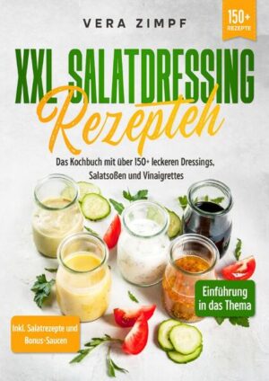 Dieses Salatdressing-Kochbuch ist voll von köstlichen, leicht zuzubereitenden Rezepten! Mit über 150+ Rezepten zur Auswahl, finden Sie in diesem Kochbuch bestimmt das, wonach Sie suchen... Was macht ein hausgemachtes Dressing gesund? Wenn ein Dressing hausgemacht ist, ist es in den meisten Fällen auch gesund. Es enthält keine Konservierungs- und Zusatzstoffe, die in gekauften Dressings enthalten sind. Ein Dressing muss die folgenden Richtlinien erfüllen, um als gesund zu gelten: Enthält keine verarbeiteten Zutaten oder Zusatzstoffe - kein Sojalecithin, Maissirup mit hohem Fructosegehalt, Zucker und andere verarbeitete Zusatzstoffe, die gekaufte Dressings jahrelang haltbar machen. Außerdem enthält es keine verarbeiteten Öle wie Raps- oder Pflanzenöl. Diese Öle wurden raffiniert, wodurch ihnen ein Teil ihres Nährwerts genommen wurde. Wenig oder kein Zucker - Übermäßiger Zuckerkonsum wird mit Diabetes, Fettleibigkeit und Herzkrankheiten in Verbindung gebracht. Wenn ein Dressing einen Hauch von Süße braucht, werden natürliche Zuckerarten wie Honig oder Ahornsirup in geringen Mengen verwendet. Enthält echte Lebensmittel - Im Allgemeinen bestehen gesunde Dressings aus echten Lebensmitteln, die nur wenige oder weniger Zutaten enthalten. (mehr Informationen finden Sie im Buch) Sie sind auf der Suche nach … ✅ 150+ leckere Dressing-Rezepte (u.a. French Dressings, Yoghurt-Dressings, Sourcream-Dressings, Vinaigrette-Dressings uvm.) ✅ Einführung in das Thema ✅ Den richtigen Zutaten ✅ Inklusive leckeren Salat und Saucen-Rezepte Leckere Gerichte und gute Anhaltspunkte gefällig? Dann greifen Sie jetzt zu!