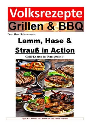 Es ist mir eine große Freude, euch dieses Buch aus der Buchserie "Volksrezepte Grillen und BBQ" vorzustellen, das sich ganz den vielfältigen Möglichkeiten des Grillens mit Ziege, Lamm, Hase, Strauß, Bison, Hirsch, Wachtel und Fasan widmet. Als leidenschaftlicher Hobbykoch und Grillfan habe ich mich intensiv mit den Besonderheiten dieser Fleischsorten auseinandergesetzt und zahlreiche köstliche Rezepte entwickelt, die ich nun gerne mit euch teilen möchte. Lamm, Hase & Strauß in Action Grill - Exoten im Rampenlicht Grillen ist längst nicht mehr auf die klassischen Fleischsorten wie Rind, Schwein und Geflügel beschränkt. In den letzten Jahren hat sich eine regelrechte Grillrevolution vollzogen, bei der exotische Fleischsorten und Wildgerichte immer mehr an Beliebtheit gewinnen. Genau das ist der Antrieb für dieses Buch. Ich möchte euch inspirieren, neue kulinarische Horizonte zu erkunden und eure Grillpartys und BBQ-Abende mit außergewöhnlichen Spezialitäten zu bereichern.