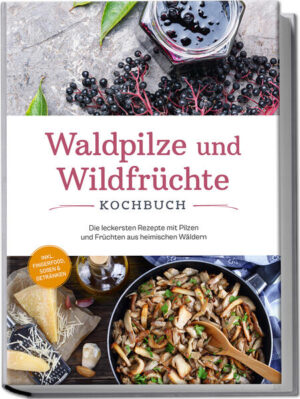 Waldpilz- und Wildfrüchte-Rezepte: Leckere, kreative und abwechslungsreiche Genuss-Ideen für Schätze aus Wald und Wiese Blau leuchtende kleine Heidelbeeren im Unterholz, fröhlich rote Hagebutten, die den Wegesrand säumen, oder herrliche Steinpilze im herbstlichen Wald - wer es einmal selbst probiert hat, der weiß: Selbst geerntet schmeckt alles doppelt so gut. Und da die Natur großzügig ist und reichlich gibt, können Sie Tag für Tag aufs Neue von ihrem Reichtum profitieren und was Sie aus den gesammelten Köstlichkeiten so alles zaubern können, zeigt Ihnen dieses ganz besondere Rezeptbuch. Frisch, frei von Konservierungsstoffen oder Pestiziden, kostenlos und abwechslungsreich: Das alles sind die vielfältigen Pilze, Beeren, Früchte & Co., die Sie in heimischen Wäldern oder auf Wiesen sammeln können. Darüber hinaus gibt’s statt hektischem Supermarktbesuch einen entspannenden Spaziergang und Sie entwickeln ein Bewusstsein für den kostbaren Reichtum der Natur. Grund genug also, öfter mal die selbst gepflückten Schätze auf den Teller zu bringen, und hier sind der Fantasie keine Grenzen gesetzt. Ob Flammkuchen mit Pfifferling, Mirabellen-Frühstücksgelee oder Coq au Vin mit Reifpilz - entdecken Sie eine Riesenauswahl an leckeren Ideen für die unterschiedlichsten Naturgeschenke, bei der Fleisch- und Fischfans, Veggies und Naschkatzen gleichermaßen auf ihre Kosten kommen. Von raffinierten Suppen und Salaten über herzhafte Hauptspeisen bis hin zu Snacks und Desserts entdecken Genießer hier jeden Tag neue Inspirationen, bei denen die kleinen Kostbarkeiten zum großen Star werden. Pilzesammeln und Beerenputzen trauen Sie sich nicht zu? Keine Sorge! Sie finden all die Leckereien auch im gut sortierten Handel und können sich den Geschmack der wilden Natur so ganz mühelos und sicher in die Küche holen. Pfiffige Frühstücks-Ideen: Mit Kräutersaibling-Brot, Himbeeren-Porridge, herzhaftem Parasole-Brotaufstrich oder Pfifferling-Rührei mit Speck und Zwiebeln starten Sie naturnah in den Tag. Salate, Suppen & Snacks: Leichte Mahlzeiten oder Vorspeisen wie bunter Schafspilze-Salat, Holunderbeer-Suppe, Austernpilz-Nuss-Eintopf in Weißwein oder Wilde-Erdbeere-Milchbrötchen sorgen für einzigartig intensives Aroma. Herzhaft & deftig: Fleisch- und Fischgerichte wie Himbeer-Wildschweinbraten in Portwein, Edel-Reizker-Pilzpfanne mit Hähnchen und Zwiebeln, Lachsfilet mit Pfifferling in Kokosmilch oder Egerling-Käse-Filet machen rundum satt und zufrieden. Vegetarisch-vegane Köstlichkeiten: Bei schneller Pilzpfanne mit Nudeln, Mirabelle-Birnen-Gratin, Reisauflauf mit Maipilz oder würziger Knoblauchschwindling-Rahmsauce ist für jeden Geschmack etwas dabei. Drinks, Desserts & Dips: Sorgen Sie mit Wilde-Johannisbeere-Gin, Sanddorn-Pralinen, süßem Steinpilz-Soufflé oder fruchtigem Blaubeer-Ketchup für raffinierte Abwechslung und besondere Genuss-Momente. Lassen Sie sich von diesem Buch inspirieren, den Geschmacks-Stars aus Wald und Wiese die Bühne zu überlassen, und entdecken Sie die große Vielfältigkeit der kleinen Leckereien. Für besonders Gesundheitsbewusste hält zudem der Bonusteil verführerische Rezeptideen wie Schnitzel aus Austernpilzen, Zunderschwamm-Pilzpulver oder knackiger Rucolasalat mit Eichhase bereit.