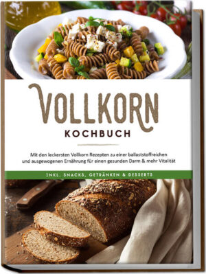 Vollkorn-Rezeptbuch: Vielfältige Ideen für herrlich gesunde und einzigartig schmackhafte Leckereien aus dem vollen Korn Bei Vollkorn denken Sie an staubige, trockene Brötchen aus der hintersten Ecke im Brotregal? Da sind Sie nicht alleine - allerdings ist dieses Klischee längst veraltet, denn heute stehen Vollkornnudeln, -brot & Co. ihren hellen Pendants um nichts nach und sind dazu noch unschlagbar gesund! Höchste Zeit also, den Nährstoffbomben die Hauptrolle zu überlassen, und wie das ganz abwechslungsreich gelingt, zeigt Ihnen dieses Kochbuch. Verdauungsprobleme sind in der westlichen Bevölkerung heute weit verbreitet und dabei gibt es einen großen Übeltäter, nämlich Ballaststoffmangel. Vollkornreiche Ernährung schafft hier kinderleicht Abhilfe und punktet dazu noch mit weiteren Gesundheitsvorteilen: jede Menge wertvolle Nährstoffe, langanhaltende Sättigung, positiver Einfluss auf Blutzuckerspiegel sowie Darmflora und einiges mehr. Deshalb zeigt dieses Buch Ihnen mit einer Riesenauswahl an Rezepten, wie Sie das unscheinbare Gesundheitswunder ab sofort viel öfter auf den Tisch bringen und dabei weder auf Geschmack noch auf Genuss verzichten müssen. Von deftiger Lasagne über cremigen Lachs bis hin zu vegetarisch-veganen Gerichten, Desserts und internationalen Spezialitäten kommen Fleischfans, Fischfreaks und Veggies gleichermaßen auf ihre Kosten und entdecken jeden Tag neue Genusshorizonte. Sie denken, Vollkorn schmeckt nach nichts? Das gilt glücklicherweise längst nicht mehr! Denn das steigende Ernährungsbewusstsein der letzten Jahre hat jede Menge köstlich-kreative Vollkornprodukte hervorgebracht, die mit ungetrübten Geschmackserlebnissen punkten, und dank der kinderleichten Schritt-für-Schritt-Rezepte verarbeiten Sie Vollkornmehl, -reis, -nudeln & Co. im Handumdrehen zu verführerischen Schlemmergerichten für die ganze Familie! Frühstücks- & Brotkreationen: Ob morgens oder zur Brotzeit, Walnuss-Vollkorn-Müsli, fluffiges Vollkornbrot mit Buttermilch, Kruska-Körnerbrei oder Hirsefrühstück bringen den Geschmack des vollen Korns auf den Tisch. Kleiner Hunger: Ob Salat, Suppe oder Snack, setzen Sie auch mit buntem Vollkorn-Quinoa-Salat, würziger Bulgur-Tomaten-Suppe, Vollkorn-Pizzabrötchen oder fruchtigen Dinkel-Bällchen auf geballte Vollkorn-Power. Fleisch, Fisch & volles Korn: Hähnchen mit Vollkornreis und Zucchini, Bulgurpfanne mit Faschiertem, Paprika-Fisch-Pfanne oder Vollkorn-Asianudeln mit Garnele bieten herzhaft-deftige Sättigung für jeden Geschmack. Vegetarisch-vegane Leckereien: In Vollkorn-Pasta mit Kürbissauce, Gemüseauflauf mit Roggen, Vollkorn-Bärlauch-Spaghetti oder veganem Curry mit Vollkornreis läuft das volle Korn zur Höchstform auf. Süße Köstlichkeiten: Ob Getränk oder Dessert, mit Hirse-Himbeer- und Quinoa-Ananas-Smoothie, Vollkorn-Brombeer-Crumble oder Vollkorn-Grießpudding gönnen Sie sich ganz besondere Genussmomente. Diese liebevoll zusammengestellte Rezeptsammlung schüttelt ein für alle Mal das staubige Vollkorn-Image ab und macht die Gesundheitsbombe auch bei echten Gourmets salonfähig. Ob Sie in Ihrer Ernährung auf mehr Ausgewogenheit setzen, kulinarische Kritiker von Vollkorn überzeugen möchten oder einfach neugierig auf neue Schlemmerideen sind - hier erleben Sie das volle Korn von seiner Schokoladenseite!