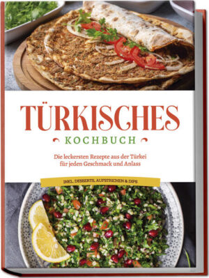 Türkei-Rezeptbuch: Verführerische, abwechslungsreiche und köstlich-aromatische Leckereien aus dem Urlaubsparadies Bei türkischem Essen denken Sie nur an Döner und Ihren Lieblingsimbiss um die Ecke? Damit tun Sie der türkischen Kochkunst gewaltig Unrecht! Denn die überwältigende Vielfalt der traditionsreichen Küche ist weltweit einzigartig - und mit diesem Buch zaubern Sie sich die reichhaltigen Schlemmereien ganz einfach selbst auf den Tisch! Türkisblaues Meer, endlose Strände und überwältigende Gastfreundschaft: Das macht Türkei-Urlaub aus und wenn Sie je eine solche Reise genossen haben, dann kennen Sie vermutlich auch die verlockende Landesküche. Mit arabischen, kurdischen, armenischen, kaukasischen, afghanischen und sogar indischen und auch westeuropäischen Einflüssen ist sie unvergleichlich facettenreich, würzig und aromatisch und bietet somit für jeden Geschmack reichlich Auswahl. Ob Sie es deftig mögen oder leicht, mit Fleisch oder Fisch, vegetarisch oder gar vegan - hier entdecken Sie zahlreiche Schlemmereien für Frühstück, Vorspeise, Beilage, Hauptgericht, Dessert und vieles mehr. Dank reichlicher und raffiniert kombinierter Kräuter und Gewürze erleben Sie auch bekannte Nahrungsmittel in völlig neuem geschmacklichem Gewand und entdecken jede Menge kulinarische Überraschungen. Ihnen fehlt’s an Koch-Erfahrung? Kein Problem! Denn die kinderleicht nachzukochenden Rezepte sorgen dafür, dass Sie auch mit exotischen Zutaten gekonnt jonglieren und vom ersten Versuch an Schlemmereien mit Suchtfaktor auf den Teller bringen. Frühstücksideen & Brote: Mit Menemen-Eierspeise, gefüllten Teigfladen, Schwarzkümmel-Kringeln oder Acma-Brötchen landen Sie nicht nur morgens einen Volltreffer. Suppen-, Salat- und Snackauswahl: Ob als Vorspeise, Beilage oder kleine Zwischenmahlzeit, Joghurtsuppe, Schäfer-Salat, Lahmacun-Pizza oder pikante Bulgurbällchen liefern jederzeit ein Stückchen Türkei zum Genießen. Feine Fisch- und Fleischspezialitäten: Bei gefülltem Lachs, Dorade aus dem Ofen, Güvec-Hähncheneintopf oder gegrilltem Lamm an zwei Marinaden schöpfen Sie kulinarisch aus dem Vollen. Vegetarisch-vegane Köstlichkeiten: Mit Bulgur-Schafskäse-Auflauf, Nudeln mit Paprika, Lauchgemüse oder gefüllten Auberginen hat die türkische Küche auch für Veggies jede Menge Geschmacks-Highlights im Angebot. Aroma-Perfektion: Dips, Saucen und Aufstriche wie Joghurtsauce, Yaymak-Brotaufstrich, Schwiegermuttercreme oder Auberginen-Dip sorgen für die optimale Abrundung Ihrer Kreationen. Süße Sünden: Desserts wie Dondurma-Eis, Mandel-Kokos-Pudding, Baklava-Blätterteig-Nachspeise oder Sirup-Maronen sind Verführung pur für Naschkatzen. Dieses Kochbuch bringt orientalisches Flair in Ihre Küche und zeigt Ihnen den Reichtum türkischer Speisetradition. Ob Sie bereits Fan der Türkei-Landesküche sind, in unbeschwerten Urlaubserinnerungen schwelgen möchten oder einfach gerne Neues entdecken - bei dieser Rezeptauswahl bleiben keine Wünsche offen.