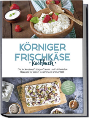 Hüttenkäse-Rezepte: Gesunde, abwechslungsreiche und einzigartig leckere Genuss-Ideen mit der körnigen Eiweiß-Bombe Ein ganzes Buch über Frischkäse? Na klar! Denn die körnige Variante des Milchprodukts ist ein unschlagbar wandelbarer Allrounder und kann so viel mehr als nur auf Brot landen. Neugierig geworden? Dann schnappen Sie sich diese Rezeptsammlung und machen Sie den Hüttenkäse zum Star bei Tisch! Ernährungsphysiologisch ist er ein absoluter Volltreffer: Hüttenkäse gilt dank hohen Proteingehalts unter Sportlern längst nicht mehr nur als Geheimtipp, sein geringer Fettgehalt macht ihn zum perfekten Verbündeten für Abnehmwillige, dazu liefert er reichlich Mineralstoffe wie Natrium und Calcium. Darüber hinaus punktet er mit fein säuerlichem Geschmack, der verschiedensten Speisen eine besondere Frische verleiht - Grund genug also, die köstliche Nährstoffbombe öfter mal auf den Teller zu bringen. In diesem Buch entdecken Sie zahlreiche leckere Rezepte vom Frühstück über leichte Mahlzeiten, Snacks und Süßspeisen bis hin zu sättigenden Hauptgerichten für jeden Geschmack. Ob Veggie, Fleisch- oder Fischfan, hier kommen Sie in jedem Fall auf Ihre Kosten und entdecken immer wieder neue Lieblingsgerichte für die ganze Familie. Immer Hüttenkäse, immer gleicher Geschmack? Ganz und gar nicht! Denn das körnige Frischkäseprodukt ist herrlich wandelbar und eignet sich perfekt für allerhand aromatische Kombinationen und dank kinderleichter Schritt-für-Schritt-Anleitungen stehen die Gerichte auch bei Kochanfängern im Nu auf dem Tisch. Frühstücksideen & Aufstriche: Blaubeer-Hüttenkäse-Müsli, Rührei, „Falscher Milchreis” oder Hüttenkäse-Mandel-Aufstrich sind nicht nur am Morgen eine leckere Idee. Suppen, Snacks & Salate: Ob als Vorspeise oder leichte Mahlzeit, mit Quinoa-Tomaten-Suppe, Thunfisch-Hüttenkäse-Salat, Geeister Paprikasuppe oder Hüttenkäsetalern sorgen Sie jederzeit für einen Proteinschub. Satt mit Fisch & Fleisch: In Tiroler Schichtnudeln, überbackener Putenbrust, Räucherlachs-Terrine oder Thunfisch-Erbsen-Auflauf sorgen Fleisch, Fisch & Hüttenkäse für die volle Ladung Eiweiß und Geschmack. Vegetarische Schlemmereien: Ob Sportlernahrung oder Familiengenuss - bei Blumenkohl-Champignon-Gratin, Gefüllten Zucchini, Gemüselasagne oder Feta-Tomaten-Auflauf kommen nicht nur Veggies auf ihre Kosten. Gesunder Hochgenuss: Verführerische Desserts & Drinks wie Heidelbeercreme, Tartelettes, Cheesecake-Smoothie oder Bananenflips sorgen für Glücksmomente im Alltag. Mit diesem Kochbuch wird Hüttenkäse vom bloßen Brotaufstrich zur Hauptfigur und Sie entdecken immer wieder neue und überraschende Kreationen. Fitness-Freaks und Beautyqueens finden im Bonusteil zudem tolle Rezepte wie Fitness-Auflauf, Hüttenkäse-Honig-Maske oder Augenmaske und nutzen den Alleskönner für maximale Muskelversorgung und einen strahlenden Teint.