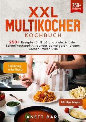 Dieses Multikocher-Kochbuch ist voll von köstlichen, leicht zuzubereitenden Rezepten! Mit über 250+ Rezepten zur Auswahl, finden Sie in diesem Kochbuch bestimmt das, wonach Sie suchen... Der Multikocher ist der neueste Schrei… der Schnellkochtöpfe scheinbar zum Trend gemacht hat (wer hätte das gedacht?). Wenn man bedenkt, dass sie alle Kochanforderungen in einem einzigen Topf erfüllen können, versteht man, warum alle so begeistert sind. Diese bescheidenen, aber mächtigen Geräte können mit nur einem Knopfdruck schnell und langsam kochen, braten, backen, dämpfen, frittieren, dehydrieren und vieles mehr. Außerdem geht es schneller als beim herkömmlichen Kochen und es wird nur sehr wenig Öl benötigt, so dass es als die "gesündere" Option für die Zubereitung leckerer Mahlzeiten gilt. Was braucht man mehr, wenn es um Bequemlichkeit geht? Der Multikocher ist ein elektrischer Schnellkochtopf… Er ist ein vielseitig einsetzbares Gerät, das Lebensmittel schnell unter hohem Druck garen kann. Im Inneren des Topfes baut sich ein Dampfdruck auf, der eine höhere Temperatur erzeugt und die Lebensmittel schneller garen lässt. Im Gegensatz zu altmodischen Schnellkochtöpfen verfügt der Multikocher über viele Sicherheitsfunktionen, die ihn sicher und einfach zu bedienen machen. Ein Multikocher ist ein Schnellkochtopf, Sautiertopf, Slow Cooker, Dampfgarer, Reiskocher, Joghurtbereiter und Aufwärmer in einem. Man ist erstaunt über die Vielseitigkeit des Multikochers und den Geschmack und die Konsistenz der Speisen, die sich darin zubereiten lassen. Der hohe Druck im Inneren des Multikochers kann selbst zähes Fleisch zart machen. Er sorgt für reichhaltige, komplexe Geschmacksnoten. (mehr Informationen finden Sie im Buch) Sie sind auf der Suche nach … ✅ 250+ leckere Rezepte (u.a Frühstück, Fleischgerichte, Nudelgerichte, Reisgerichte, Fischgerichte, Snacks, Desserts uvm.) ✅ Einführung in das Thema ✅ Vielversprechende Rezeptideen ✅ Inklusive leckere Dips-Rezepte