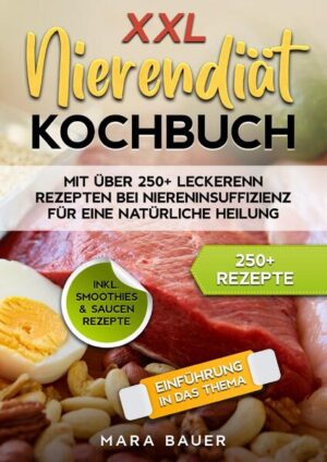 Dieses Nierendiät-Kochbuch ist voll von köstlichen, leicht zuzubereitenden Rezepten! Mit über 250+ Rezepten zur Auswahl, finden Sie in diesem Kochbuch bestimmt das, wonach Sie suchen... Wenn Sie an einer Nierenerkrankung leiden, ist es wichtig, darauf zu achten, was Sie essen und trinken, da Ihre Nieren Abfallprodukte nicht so gut ausscheiden können, wie sie sollten. Ein nierenfreundlicher Ernährungsplan kann Ihnen helfen, gesünder zu bleiben und die Schädigung Ihrer Nieren zu verlangsamen. Jeder Mensch ist anders und hat andere Ernährungsbedürfnisse. Arbeiten Sie mit einem Ernährungsberater zusammen, um einen nierenfreundlichen Ernährungsplan zu erstellen, der für Sie geeignet ist. Was ist ein nierenfreundlicher Ernährungsplan? Ein nierenfreundlicher Ernährungsplan ist eine Ernährungsweise, die dazu beiträgt, Ihre Nieren vor weiteren Schäden zu schützen. Er enthält Lebensmittel, die Ihre Nieren schonen, und schränkt andere Lebensmittel und Flüssigkeiten ein, damit sich bestimmte Mineralstoffe in diesen Lebensmitteln, wie z. B. Kalium, nicht zu stark in Ihrem Körper anreichern. Kann ich Hilfe bei der Erstellung eines nierenfreundlichen Ernährungsplans bekommen, der für mich geeignet ist? Bitten Sie Ihren Arzt, Sie an einen Diätassistenten zu überweisen (eine Person mit einer speziellen Ausbildung in Diät und Ernährung, die weiß, welche Lebensmittel für Menschen mit Nierenerkrankungen geeignet sind). Der Ernährungsberater wird Ihnen helfen, einen nierenfreundlichen Ernährungsplan zu erstellen, der die Lebensmittel enthält, die Sie gerne essen. (mehr Informationen finden Sie im Buch) Sie sind auf der Suche nach … ✅ 250+ leckere Rezepte (u.a. für Frühstück, Fisch, Fleisch, Vegetarisch, Snacks, Desserts uvm.) ✅ Einführung in das Thema ✅ Den richtigen Zutaten ✅ Inklusive leckere Smoothies & Saucen-Rezepte Leckere Gerichte und gute Anhaltspunkte gefällig? Dann greifen Sie jetzt zu!