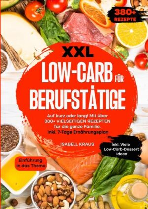 Dieses Low Carb-Kochbuch ist voll von köstlichen, leicht zuzubereitenden Rezepten! Mit über 380+ Rezepten zur Auswahl, finden Sie in diesem Kochbuch bestimmt das, wonach Sie suchen... Viele Studien haben gezeigt, dass die Low-Carb-Diät sehr effektiv bei der Gewichtsreduzierung ist. Neben der Gewichtsabnahme bietet die kohlenhydratarme Ernährung weitere gesundheitliche Vorteile, darunter die Senkung des Bluthochdrucks, die Senkung hoher Cholesterinwerte, die Verringerung des Risikos von Herz-Kreislauf-Erkrankungen, die Umkehrung von Diabetes und sogar die Vorbeugung einiger Krebsarten. Nun, lohnt es sich, auf einige Ihrer bevorzugten kohlenhydratreichen Lebensmittel wie Nudeln und Sauerteig zu verzichten? Vielleicht. Aber es ist nicht für jeden das Richtige. In diesem Buch erfährst du, was eine Low-Carb-Diät ist und wie du mit ihr beginnen kannst. (mehr Informationen finden Sie im Buch) Sie sind auf der Suche nach … ✅ 380+ leckere Rezepte (u.a. Fleischgerichte, Fischgerichte, Salate, Suppen, Snacks, Desserts uvm.) ✅ Einführung in das Thema ✅ Den richtigen Zutaten ✅ Inklusive leckere Saucen & Dips Rezepte Leckere Gerichte und gute Anhaltspunkte gefällig? Dann greifen Sie jetzt zu!