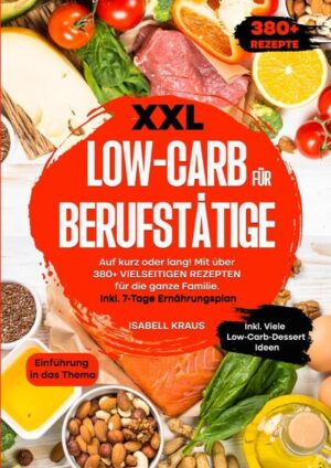 Dieses Low Carb-Kochbuch ist voll von köstlichen, leicht zuzubereitenden Rezepten! Mit über 380+ Rezepten zur Auswahl, finden Sie in diesem Kochbuch bestimmt das, wonach Sie suchen... Viele Studien haben gezeigt, dass die Low-Carb-Diät sehr effektiv bei der Gewichtsreduzierung ist. Neben der Gewichtsabnahme bietet die kohlenhydratarme Ernährung weitere gesundheitliche Vorteile, darunter die Senkung des Bluthochdrucks, die Senkung hoher Cholesterinwerte, die Verringerung des Risikos von Herz-Kreislauf-Erkrankungen, die Umkehrung von Diabetes und sogar die Vorbeugung einiger Krebsarten. Nun, lohnt es sich, auf einige Ihrer bevorzugten kohlenhydratreichen Lebensmittel wie Nudeln und Sauerteig zu verzichten? Vielleicht. Aber es ist nicht für jeden das Richtige. In diesem Buch erfährst du, was eine Low-Carb-Diät ist und wie du mit ihr beginnen kannst. (mehr Informationen finden Sie im Buch) Sie sind auf der Suche nach … ✅ 380+ leckere Rezepte (u.a. Fleischgerichte, Fischgerichte, Salate, Suppen, Snacks, Desserts uvm.) ✅ Einführung in das Thema ✅ Den richtigen Zutaten ✅ Inklusive leckere Saucen & Dips Rezepte Leckere Gerichte und gute Anhaltspunkte gefällig? Dann greifen Sie jetzt zu!